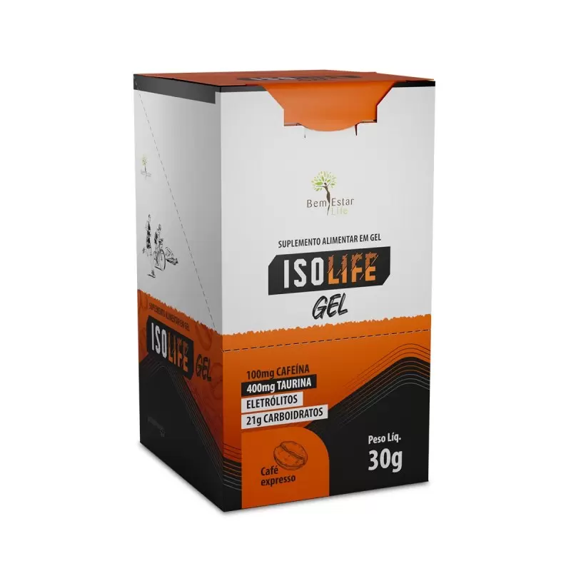 ISOLIFE GEL COM CAFEINA E TAURINA SABOR CAFÉ EXPRESSO - 10 SACHE 