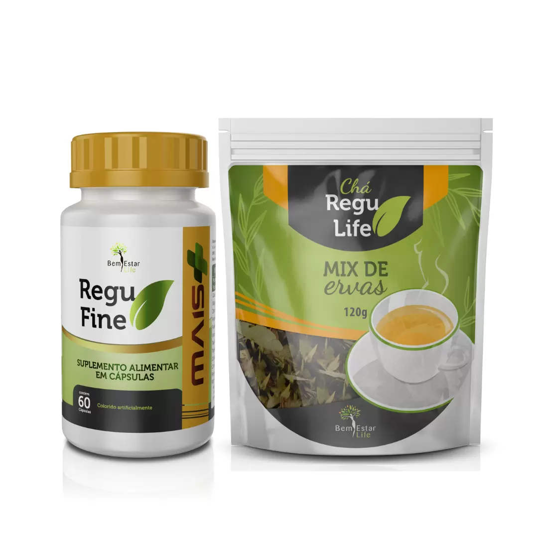 REGU FINE MAIS 60 CAPSULAS + CHA REGU LIFE 120G